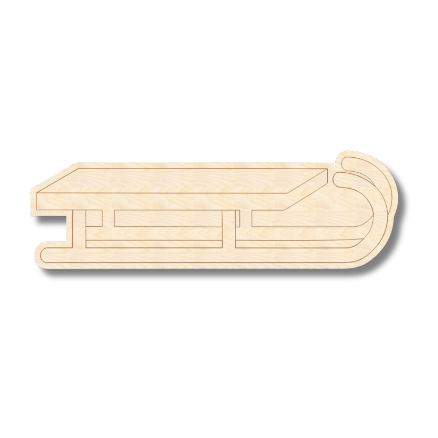 Unfinished Wood Etched Sled Shape | Paint By Line Crafts | up to 30" DIY