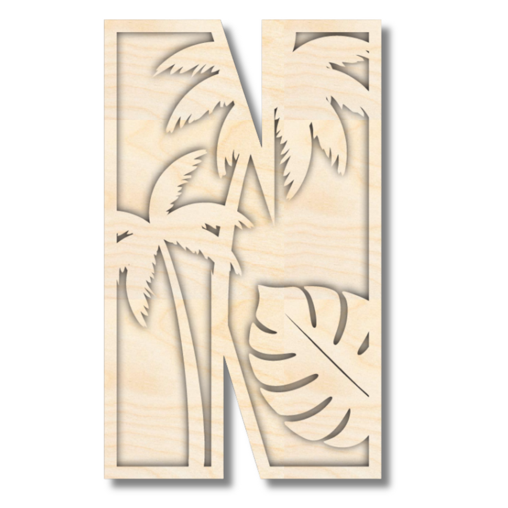 Unfinished Wood Layered Themed Letters | Dinosaur | A-Z | 2 Piece | up to 24"