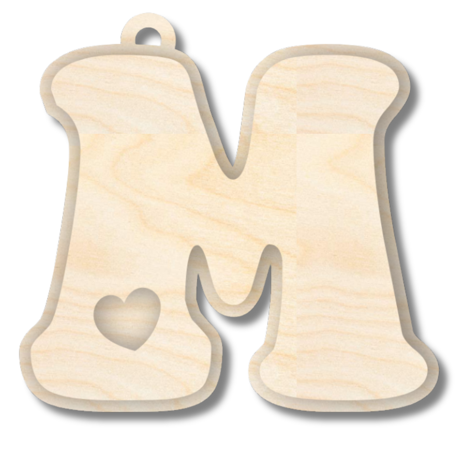 Unfinished Wood Layered Letter Valentines Tags | A-Z | 2 Piece | 6" Tall | 1/8" Wood | Wood Craft DIY