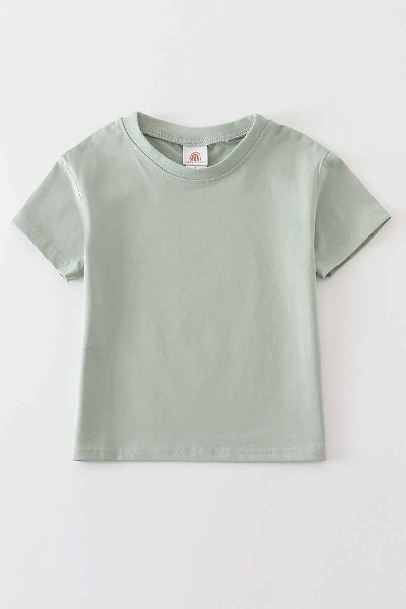 Sage blank basic t-shirt Adult Kids and baby bubble