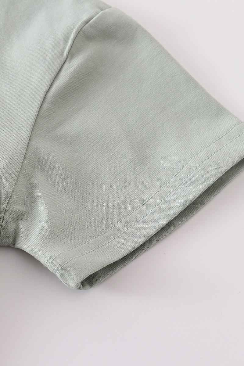 Sage blank basic t-shirt Adult Kids and baby bubble