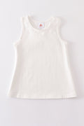 White blank basic kids teens adult tank top