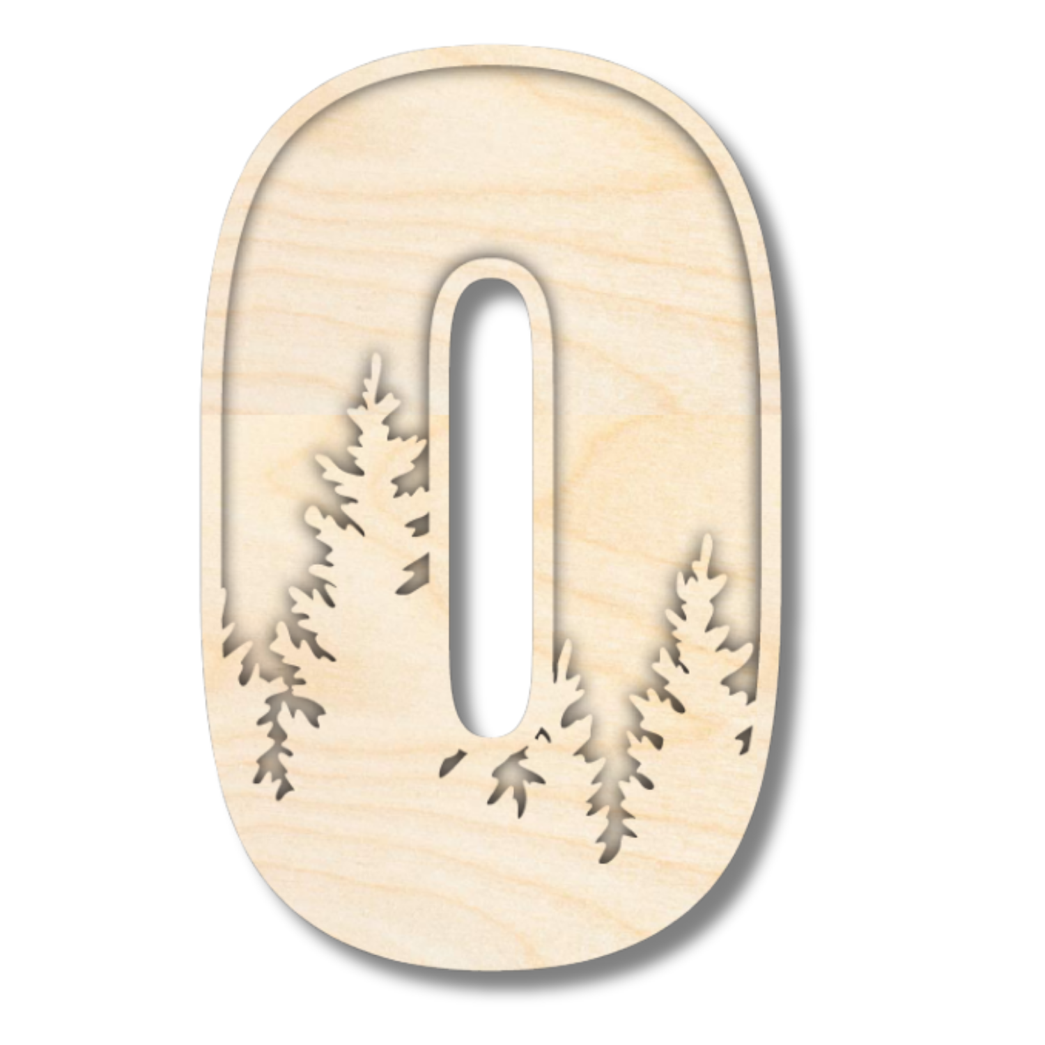 Unfinished Wood Layered Themed Letters | Pine Trees | A-Z | 2 Piece | up to 24"