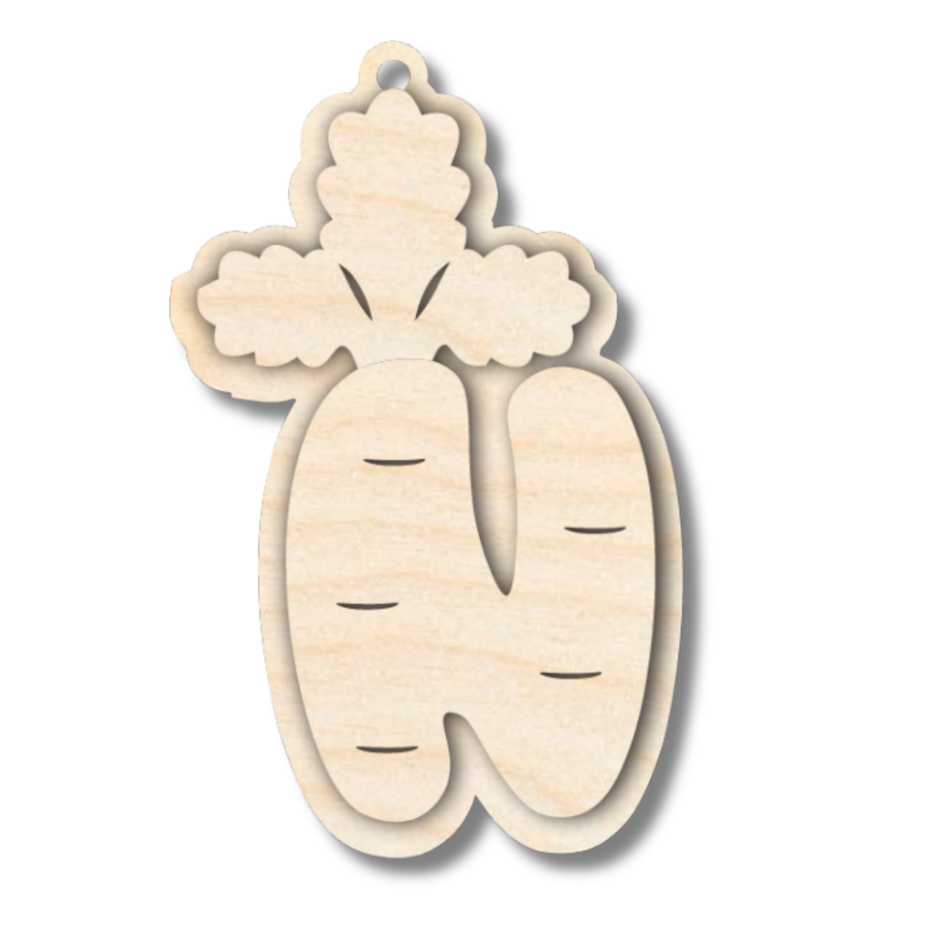 Unfinished Wood Layered Letter Carrot Tags | A-Z | 3 Piece | 6" Tall | 1/8" Wood | Wood Craft DIY