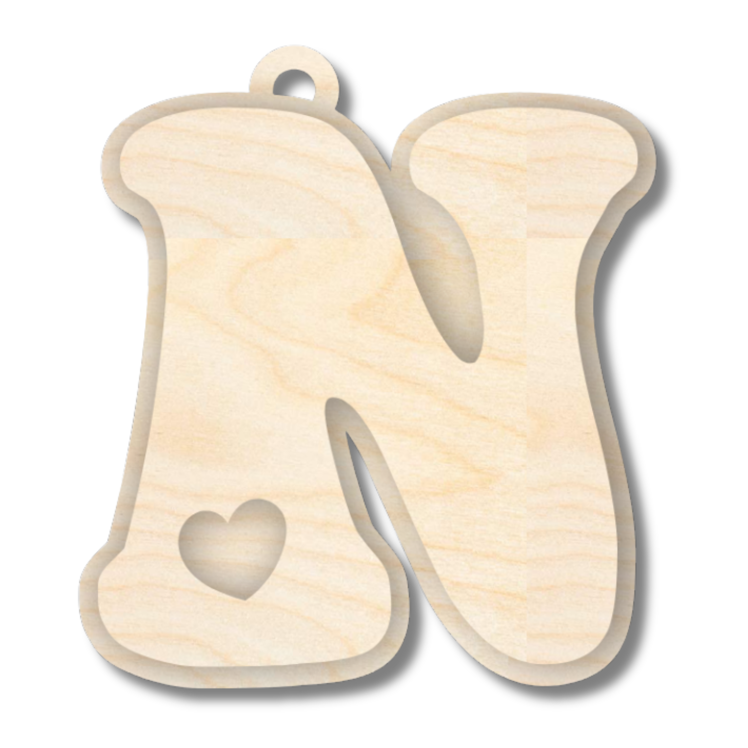 Unfinished Wood Layered Letter Valentines Tags | A-Z | 2 Piece | 6" Tall | 1/8" Wood | Wood Craft DIY