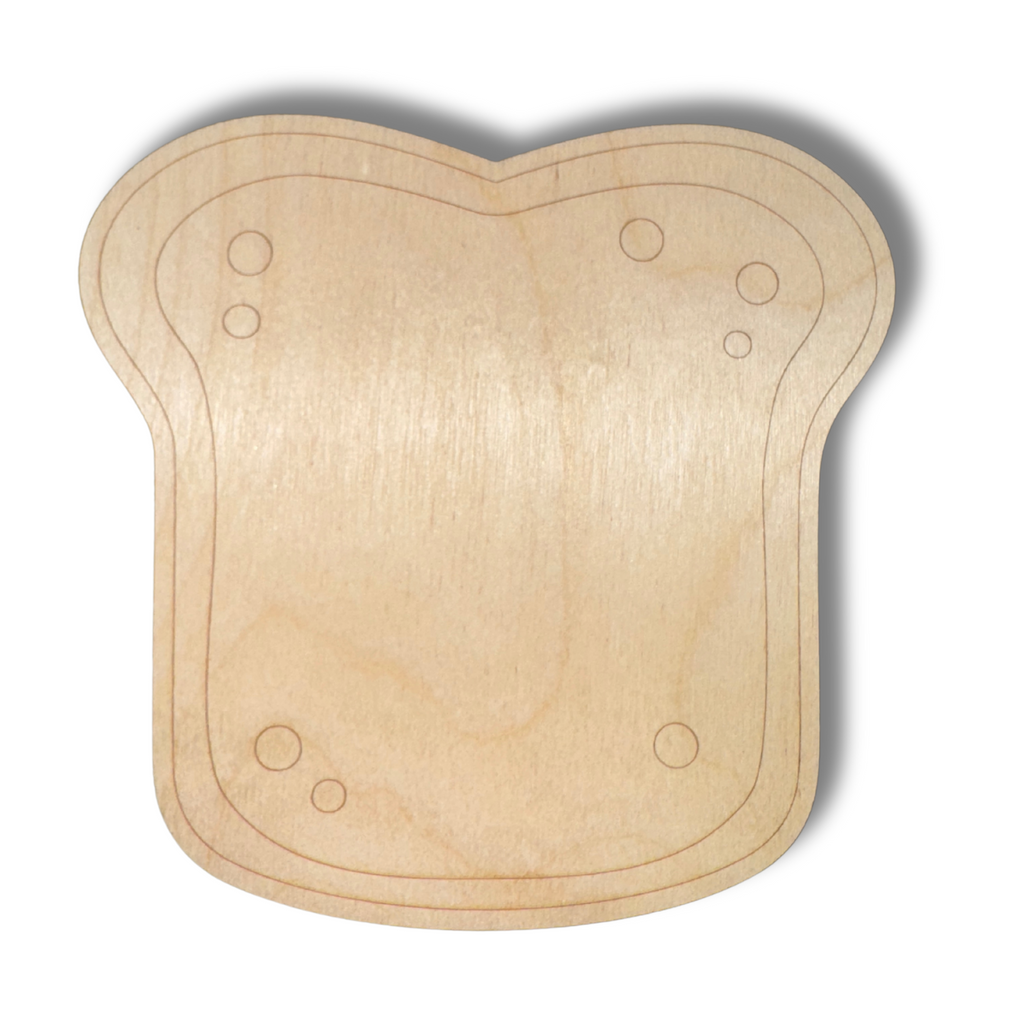 Unfinished Wood Etched Toast Shape | Paint By Line Crafts | up to 30" DIY