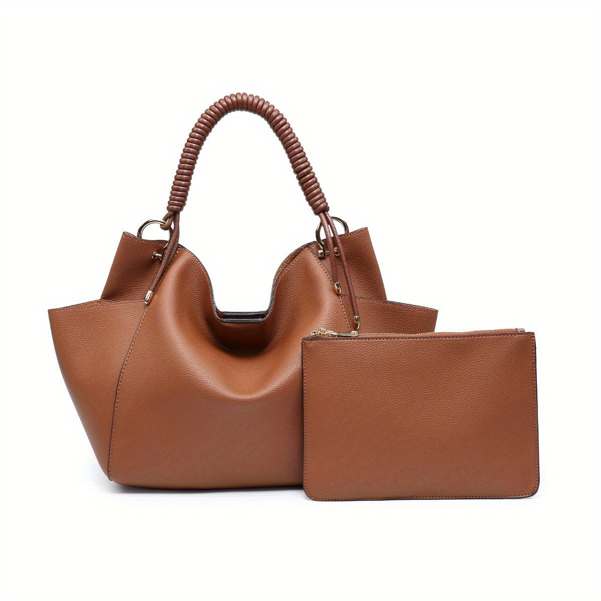 Soft Hobo Bag Unique Braided Woven Handle