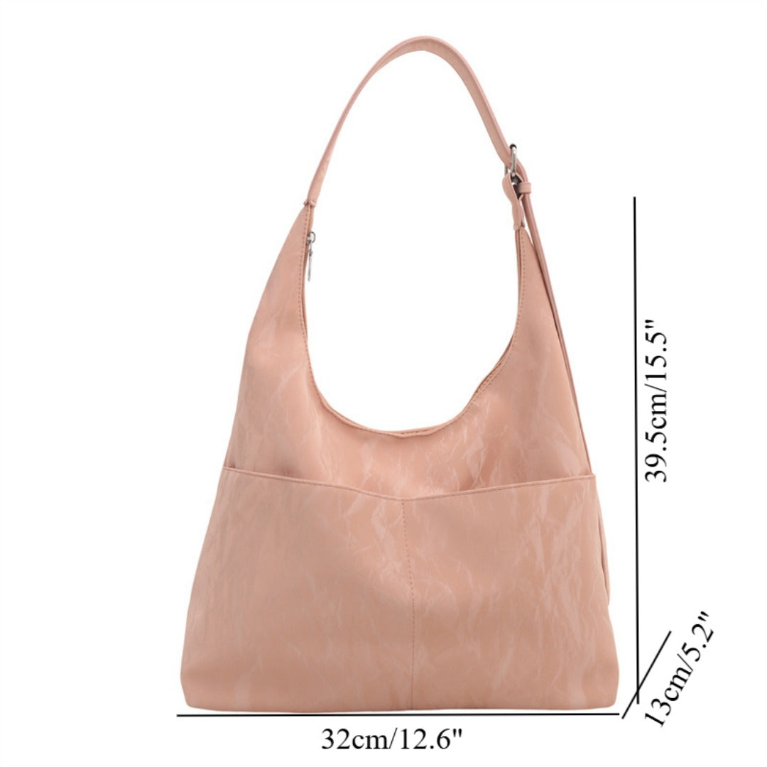 Soft large capacity hobo bag, women's summer work shoulder bag, shoulder bag, casual commuter tote bag