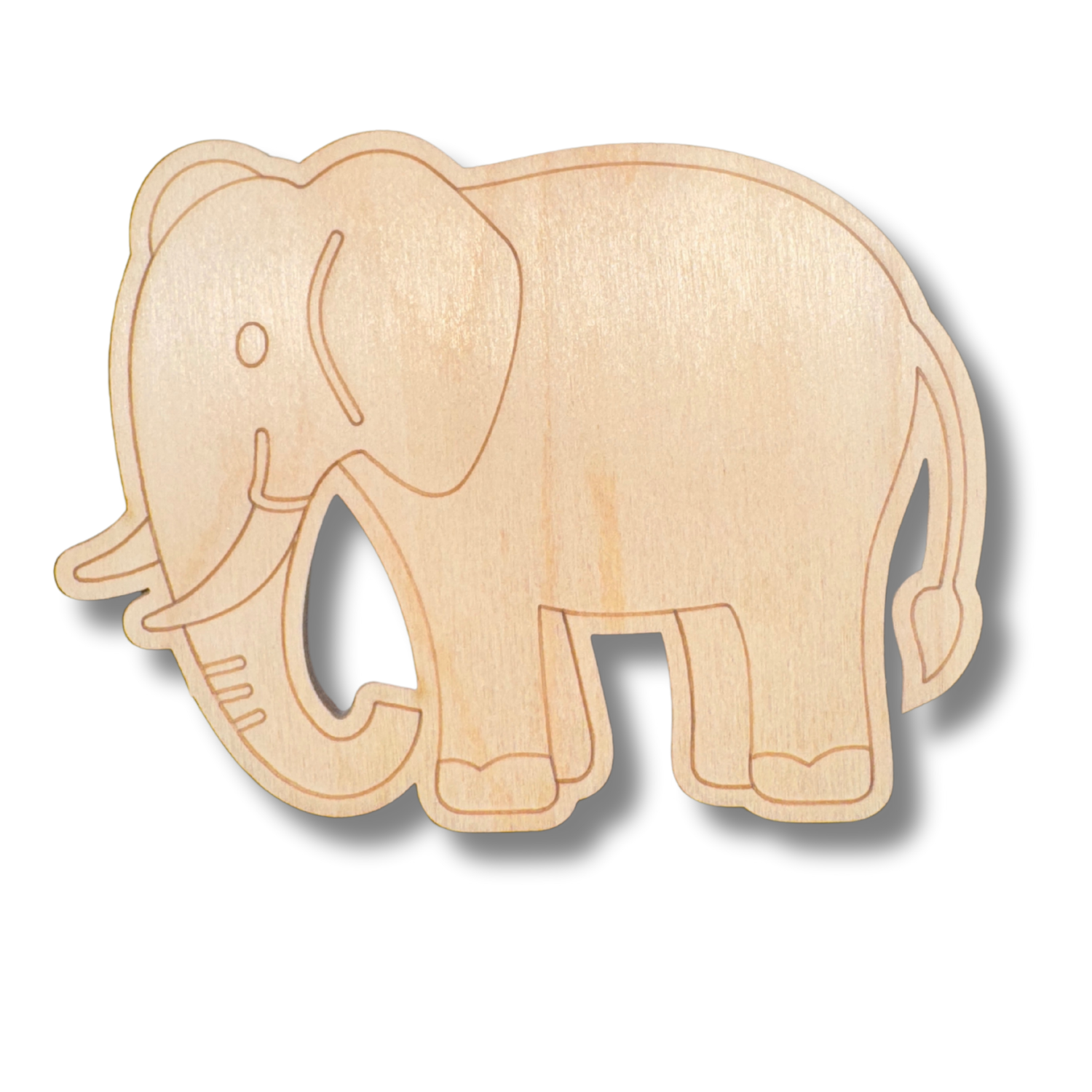 Unfinished Wood Etched Elephant Shape | Paint By Line Crafts | up to 30" DIY