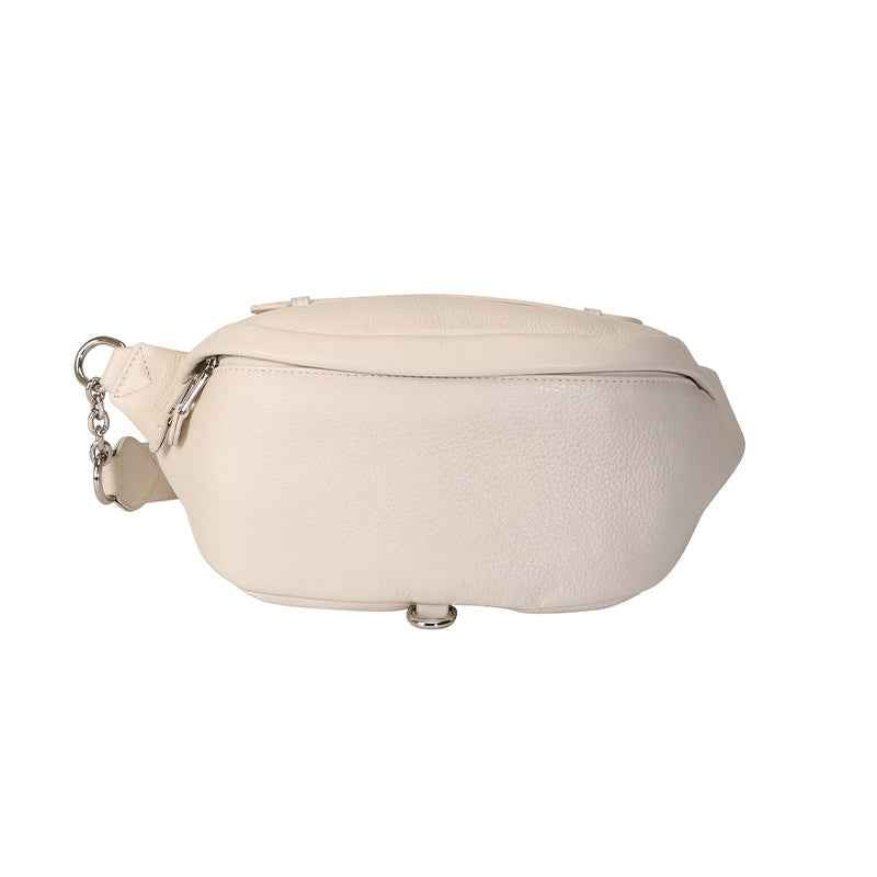 Genuine leather waist bag for women elegant crossbody chest purse unisex for travel running fanny pack