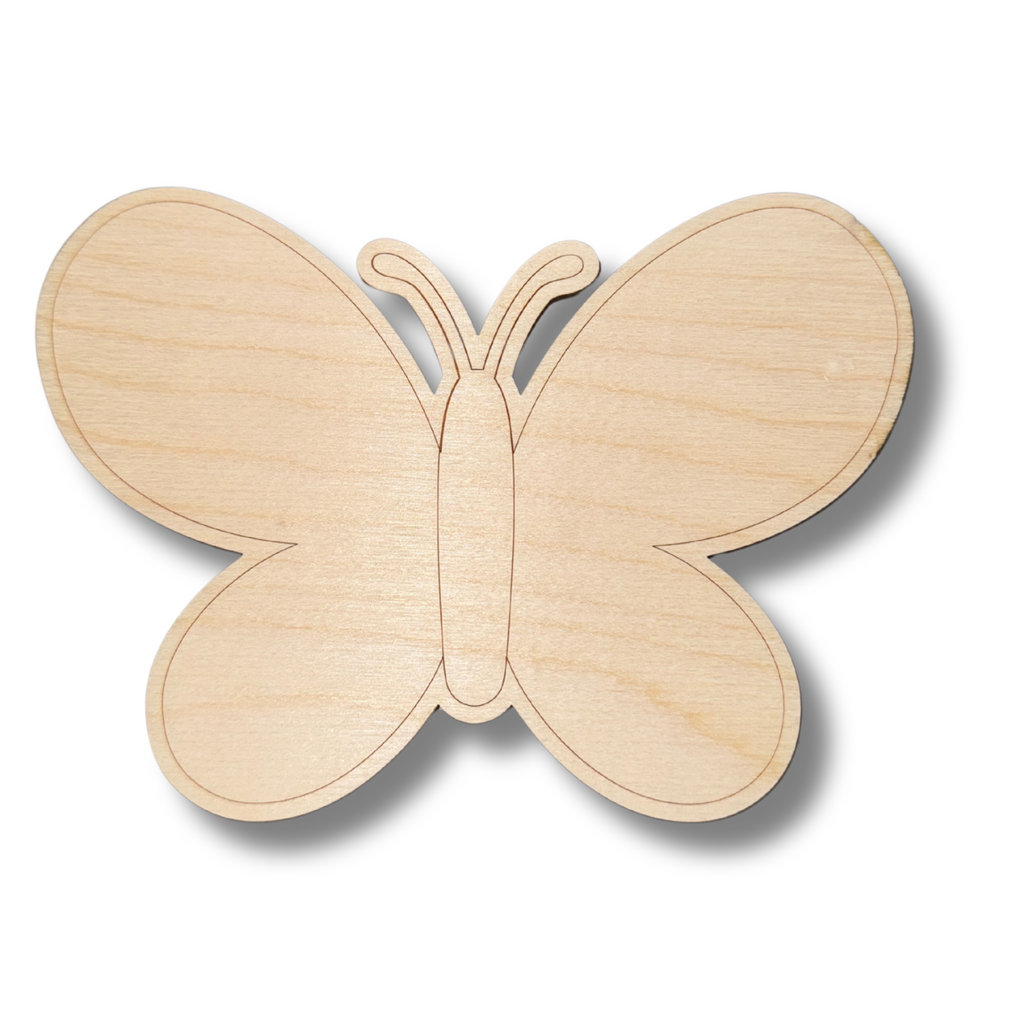 Unfinished Wood Etched Baby Butterfly Shape | Paint By Line Crafts | up to 30" DIY