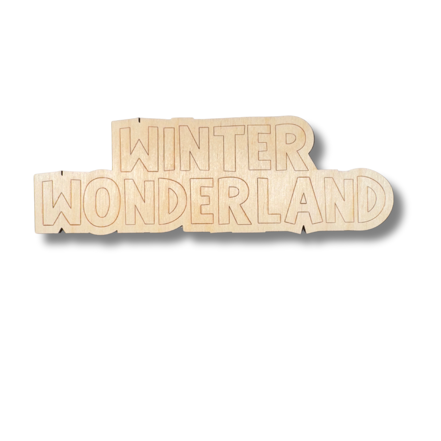 Unfinished Wood Etched Winter Wonderland Shape | Paint By Line Crafts | up to 30" DIY