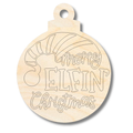 Unfinished Wood Etched Merry Elfin' Christmas Ornament Shape | Paint By Line Crafts | up to 30" DIY