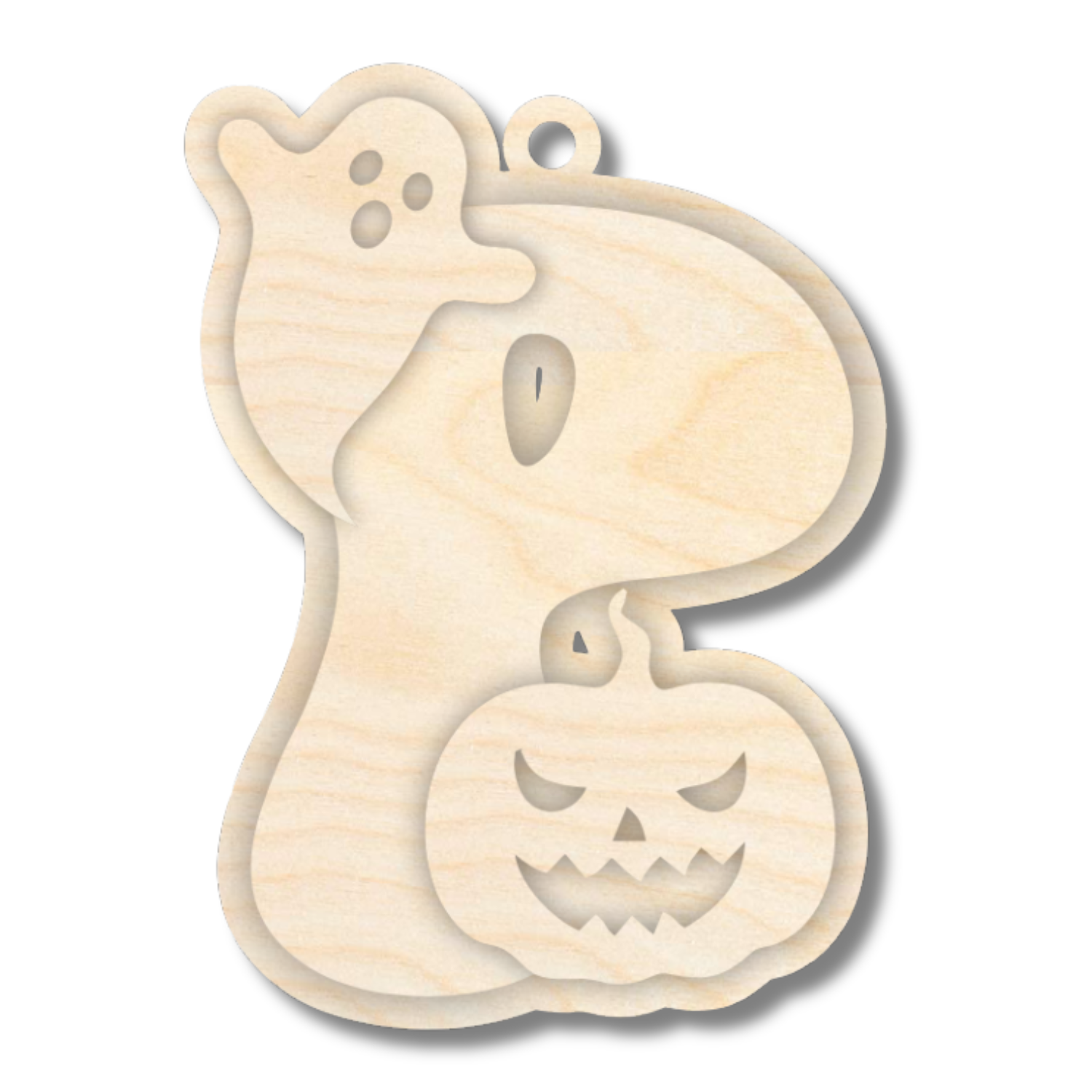 Unfinished Wood Layered Letter Halloween Ghost & Pumpkin Tags | A-Z | 4 Piece | 6" Tall | 1/8" Wood | Wood Craft DIY