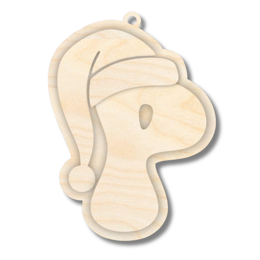 Unfinished Wood Layered Letter Santa Hat Tags | A-Z | 4 Piece | 6" Tall | 1/8" Wood | Wood Craft DIY
