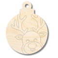 Unfinished Wood Etched Reindeer Ornament Shape | Paint By Line Crafts | up to 30" DIY