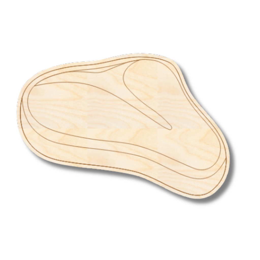 Unfinished Wood Etched Steak Shape | Paint By Line Crafts | up to 30" DIY