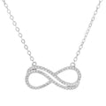 18K White Gold Plated Double Infinity Necklace