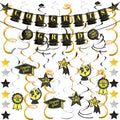 19-Pieces: Banner "Congrats Grad" + Hanging Decor