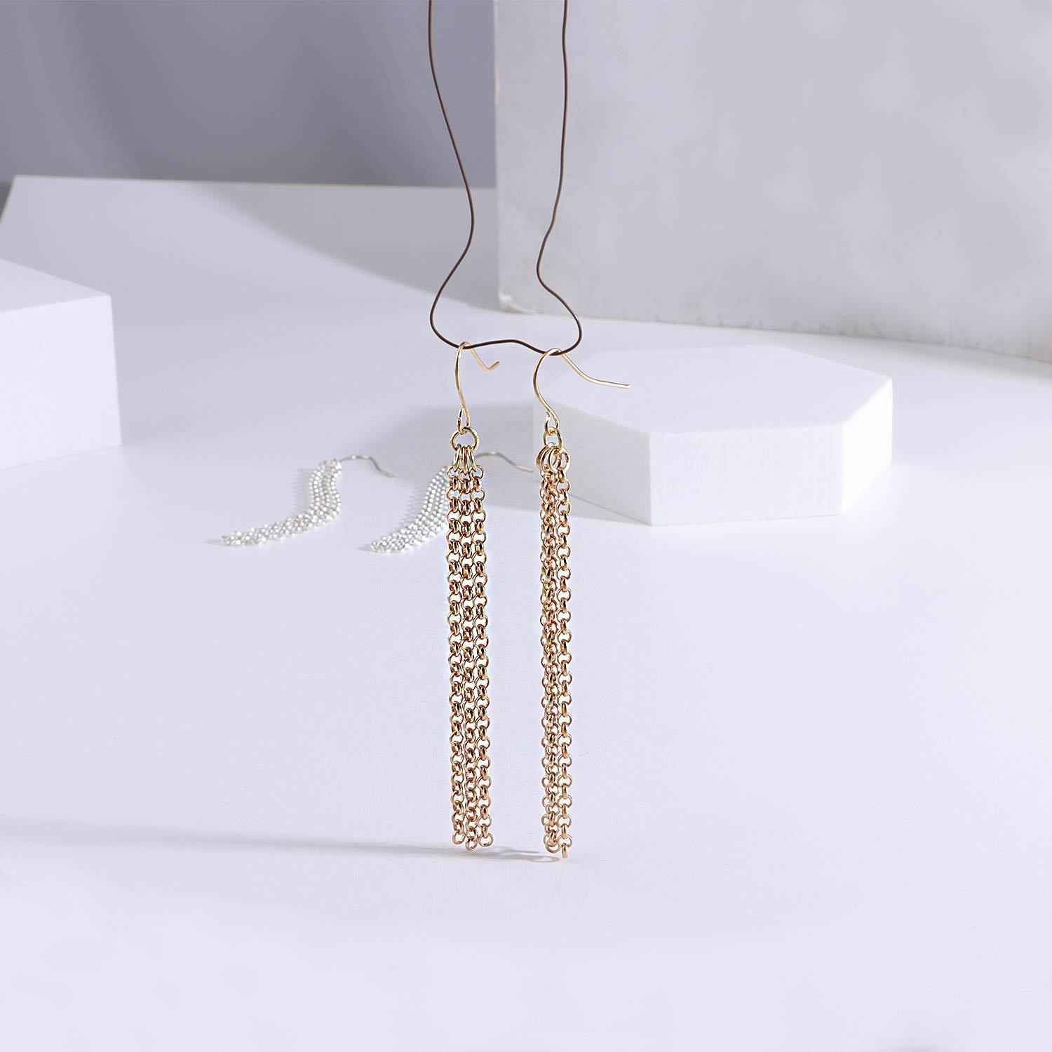 Simple Golden Chain Earrings - Stylish Minimalist Drop Earrings