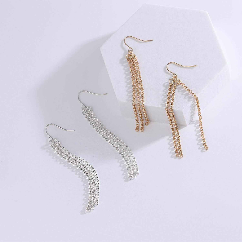 Simple Golden Chain Earrings - Stylish Minimalist Drop Earrings