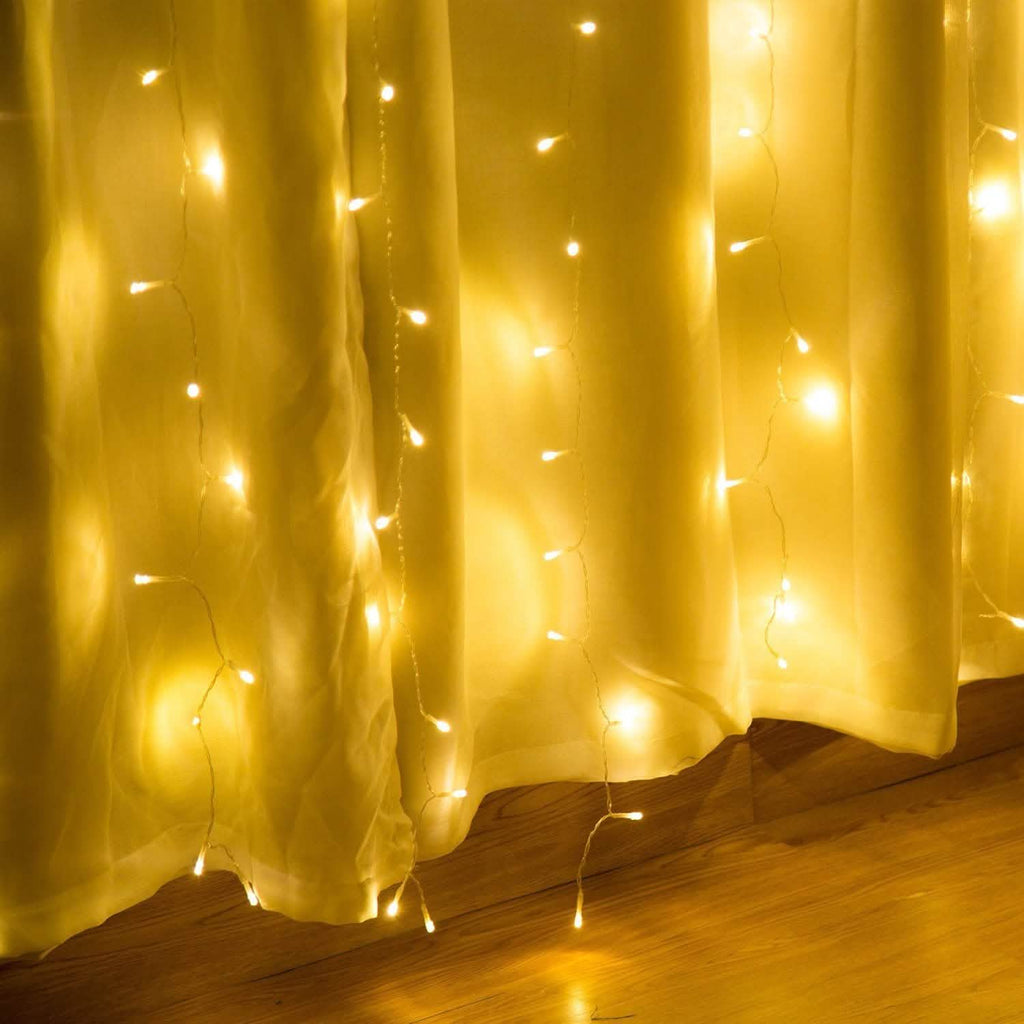 19.6 x 6.6 FT. 448 LED Warm White Waterproof String Fairy Curtain Lights