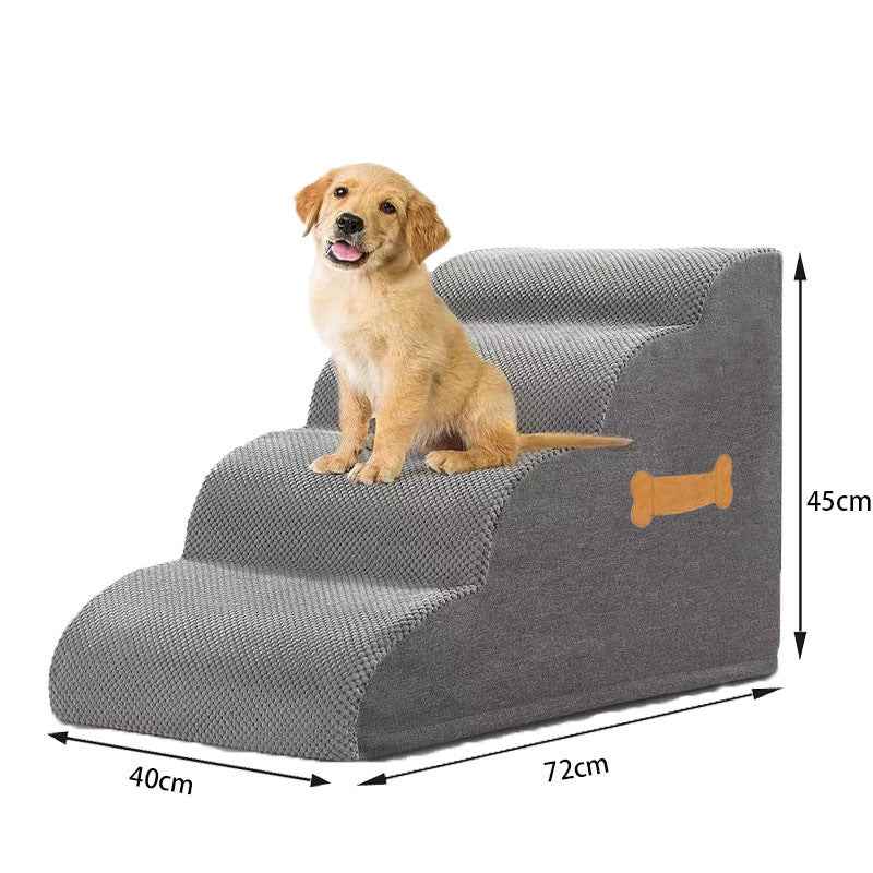 Pet Dog Stair Ramp with Bone Handle – Safe Steps for Elderly Dogs, Couch & Bed Accessibility, Joint Protection