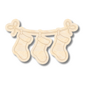 Unfinished Wood Etched Hanging Stockings Shape | Paint By Line Crafts | up to 30" DIY