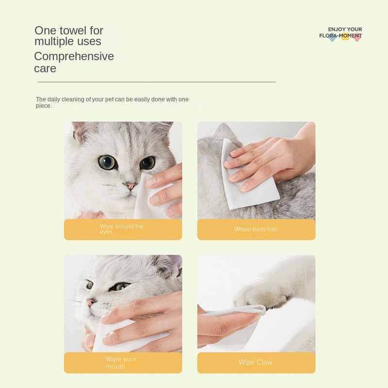 Pet Wet Wipes 80 Sheets Dog Cat Wet Tissues No Rinse Cleaning Eye Tear Stains Body Supplies Wet Tissues