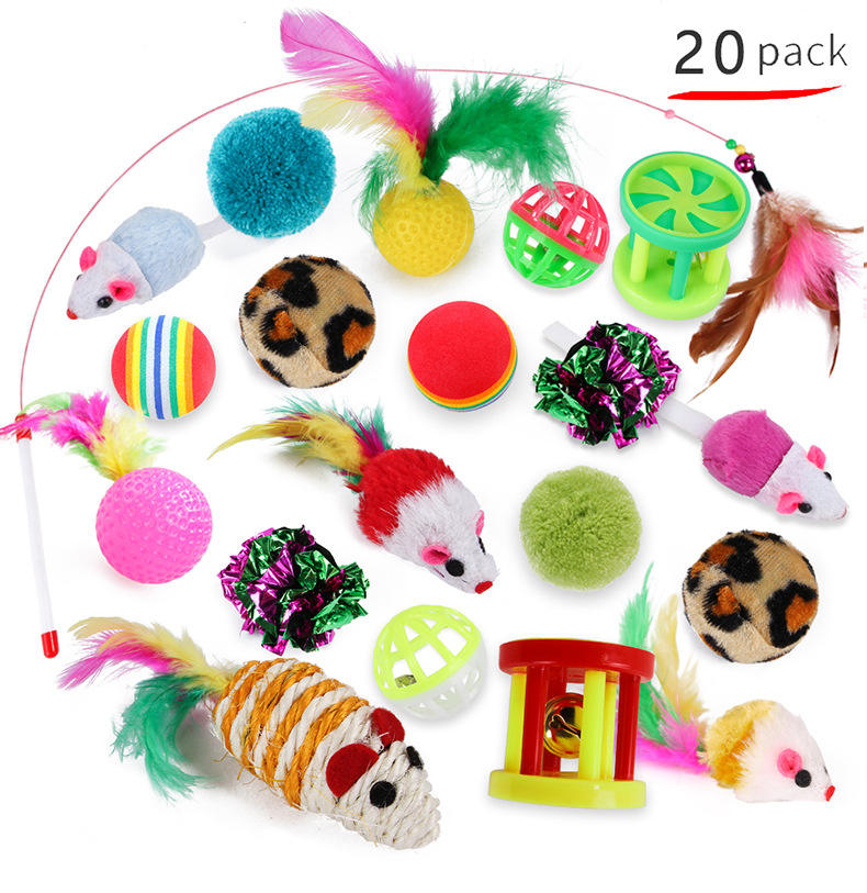 Pet Cat Toy Set Cat Tunnel Teaser Wand Bell Cat Tunnel Toy Supplies Combination - EveryNest