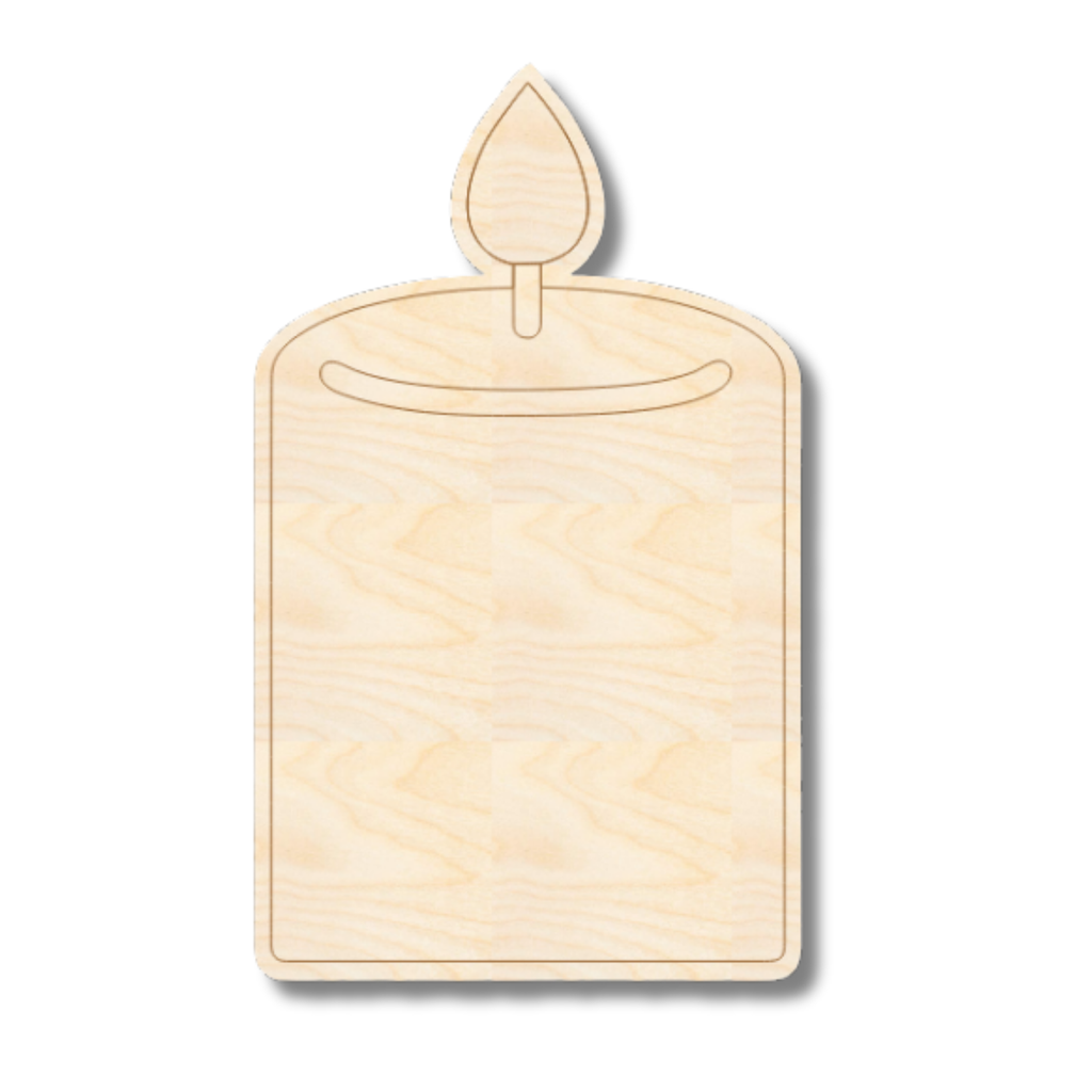 Unfinished Wood Etched Candle Shape | Paint By Line Crafts | up to 30" DIY