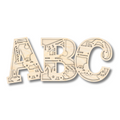 Unfinished Wood Layered Themed Letters | Construction | A-Z | 2 Piece | up to 24"