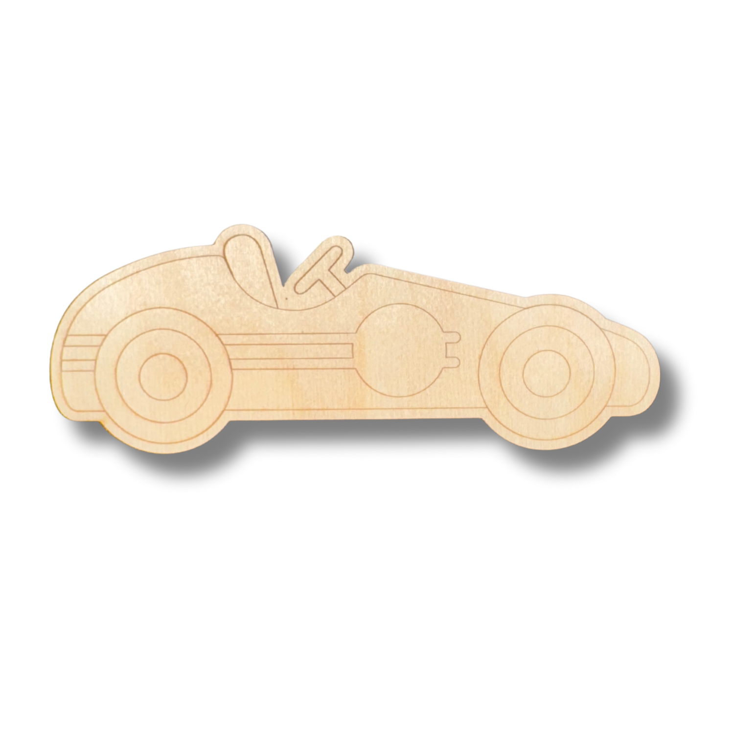 Unfinished Wood Etched Race Car Shape | Paint By Line Crafts | up to 30" DIY