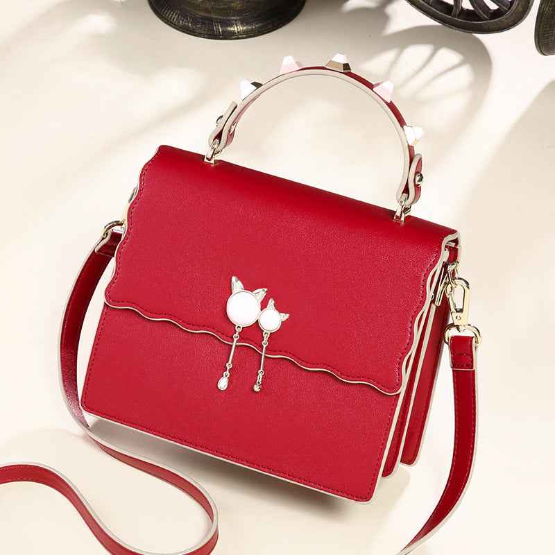Genuine leather handbags portable fashion simple shoulder bag trendy all-match crossbody bag tote bag