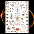 1PC Gold Chain Bracelet Tattoo Sticker Summer Style Fake Jewelry Temporary Tattoo Waterproof Gold Sliver Glitter Body Face Tattoo For Womens
