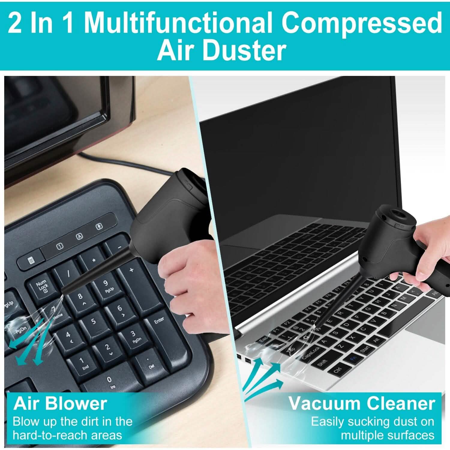 2-in-1 Cordless Vacuum Cleaner Compressed Air Duster