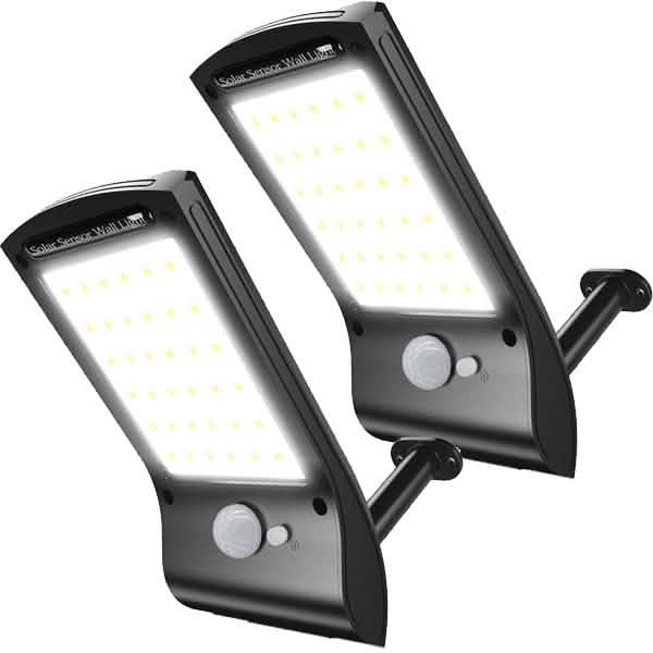 2-Pack: 36 LED Solar Powered Motion Sensor Wall Lamp