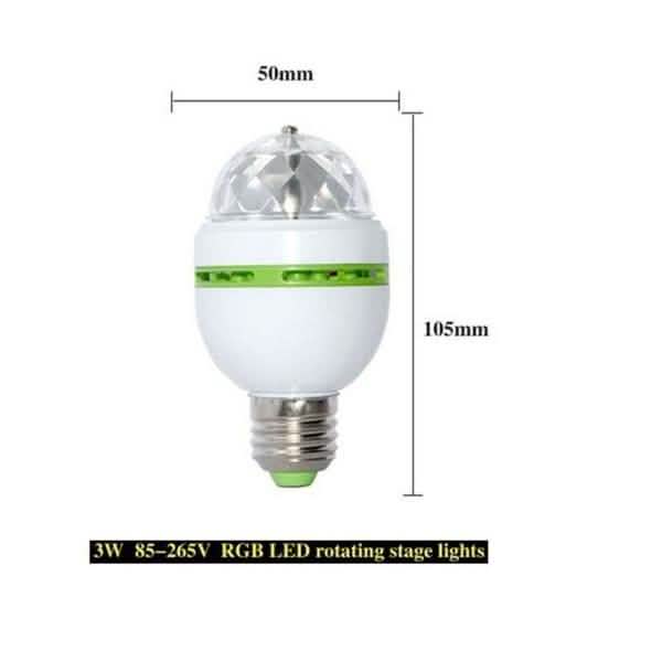 2-Pack: E27 3W Auto Rotating RGB LED Stage Light