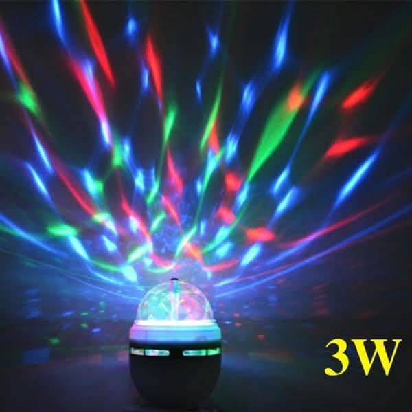 2-Pack: E27 3W Auto Rotating RGB LED Stage Light