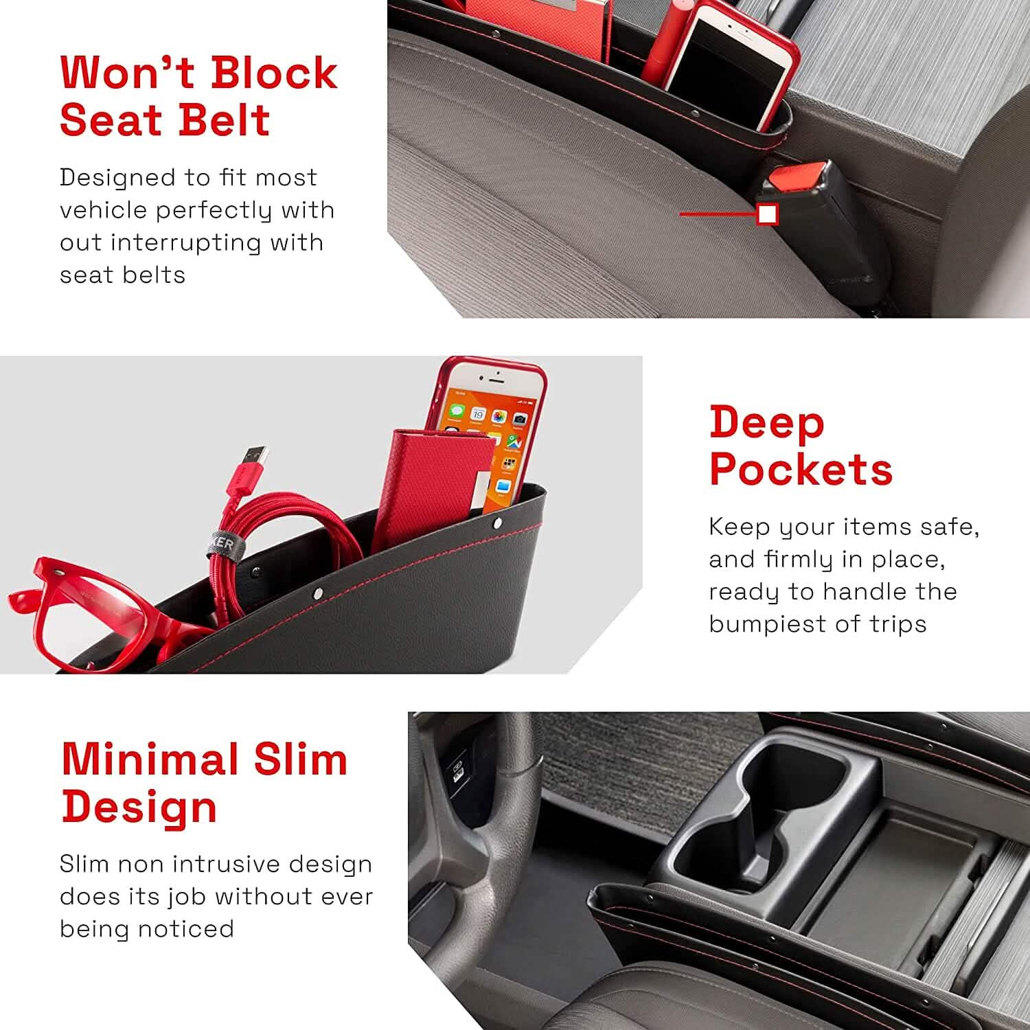 2-Pack: Gap Filler Car Seat Organizer