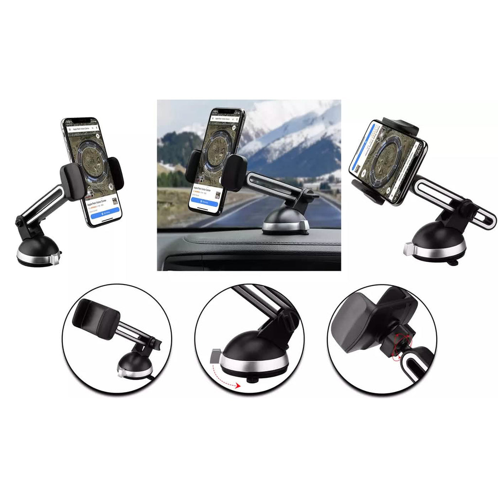 2-Pack: LAX Extendable Car Mount Holder for Cellphone with Adjustable Clamp