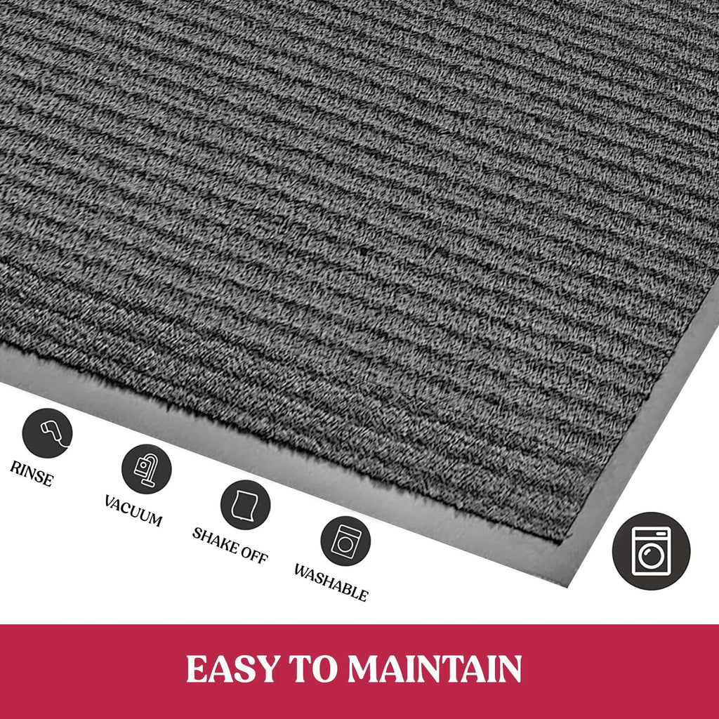 2-Pack: Lux Decor Collection 30'' X 17'' Non-Slip Room Entrance Floor Mats Pair Indoor Outdoor Doormat