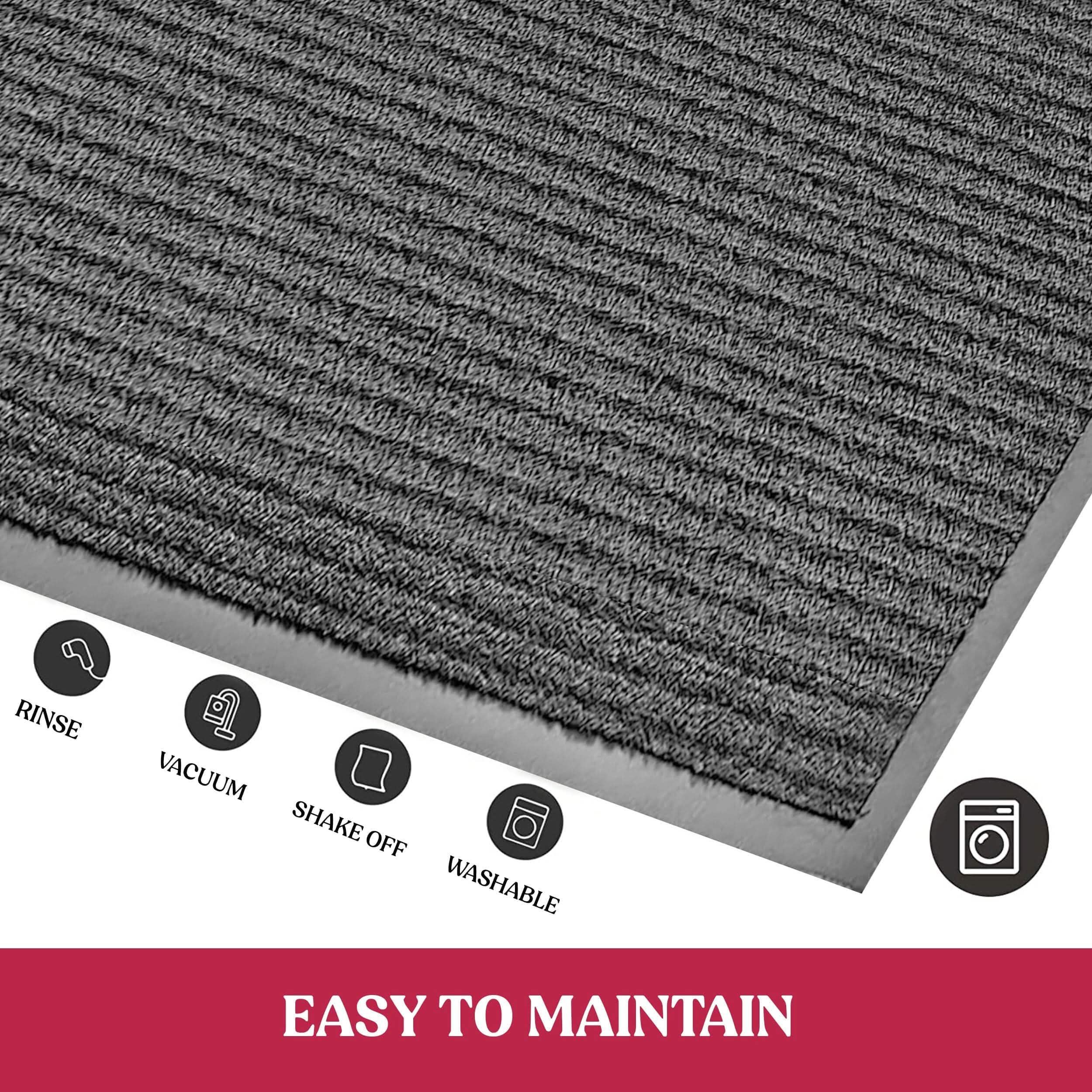 2-Pack: Lux Decor Collection 30'' X 17'' Non-Slip Room Entrance Floor Mats Pair Indoor Outdoor Doormat