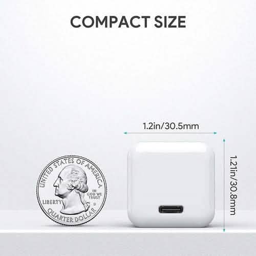 2-Pack: Mini 20W Fast Type C Wall Charger with PD 3.0