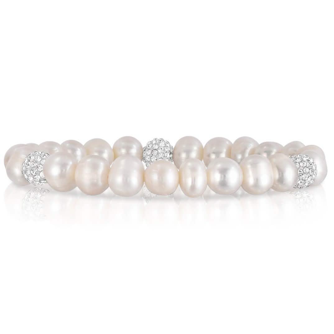 2-Pack: Pearl And Crystal Stretch Bracelet And Studs Set