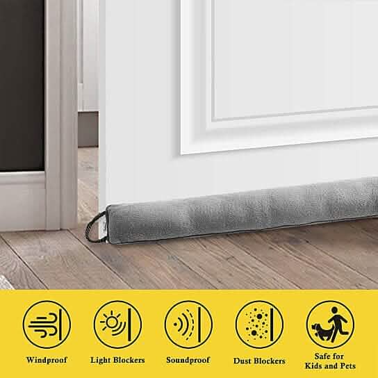 2-Pack: Pinsonic Suede Weighted Door and Window Breeze Draft Blocker