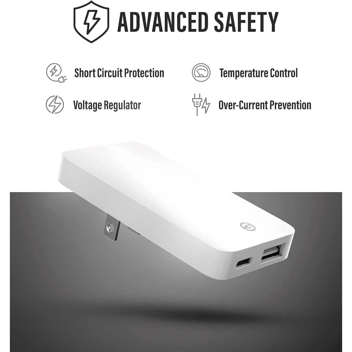 2-Pack: Type C Flat Slim Power Adapter