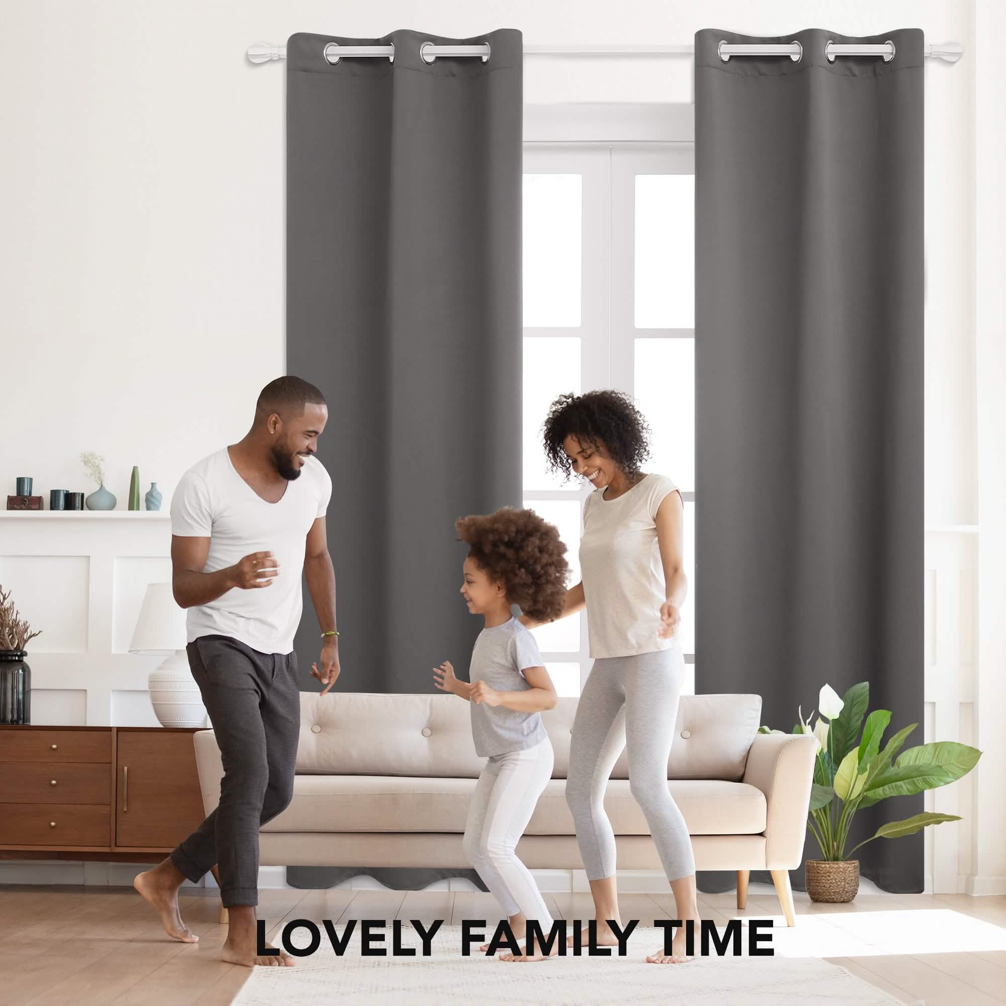 2-Panels: Deconovo Room Darkening Thermal Insulated Blackout Grommet Window Curtains
