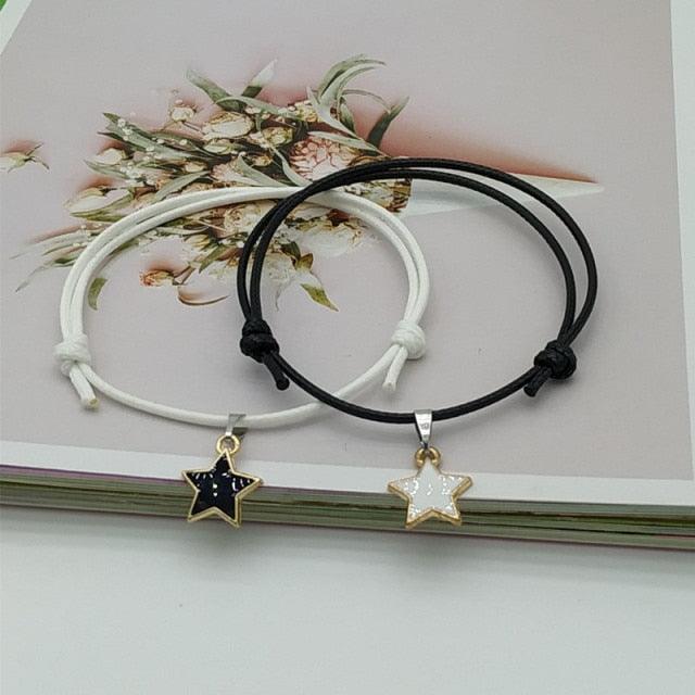 2 pcs Set Couple Trendy Bracelet For Friend Lock Key Design Black Color Rope Couple Bracelets For Women Men Attraction Matching Bracelet Gifts For Boyfriend Girlfriend Best Friend Eternal Love Charms Adjustable Jewelry