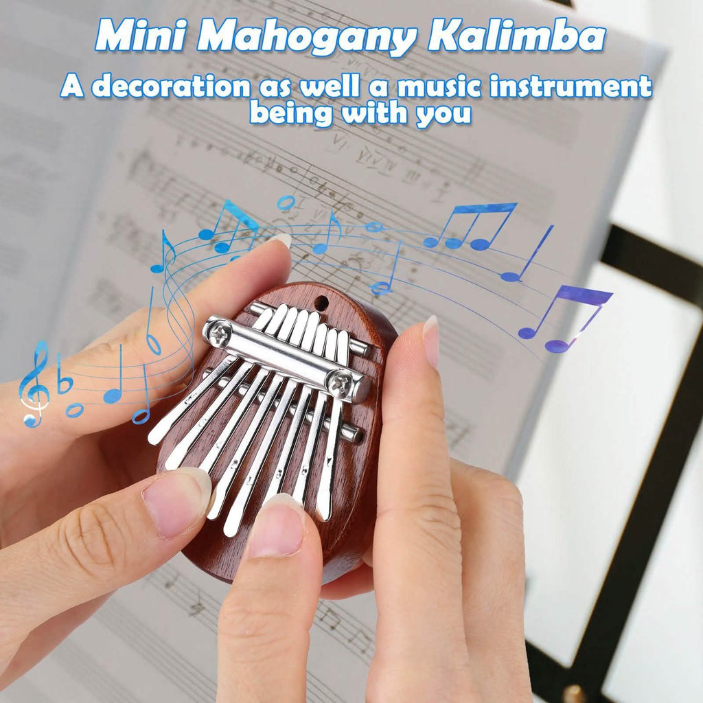 2-Piece: Acrylic Kalimba Mahogany Finger Thumb Piano